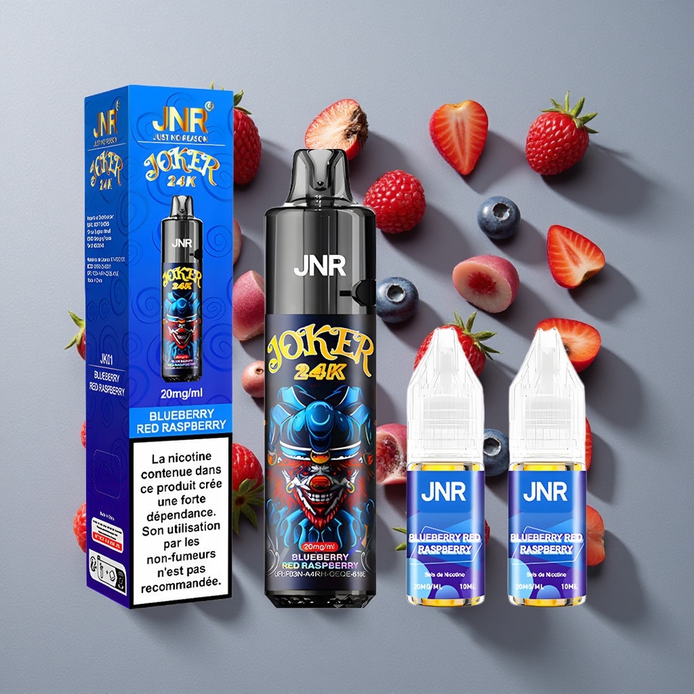 Arándano Azul Frambuesa Roja JNR Joker 24K Puffs 24000 Caladas Batería 800mAh Carga Tipo-C