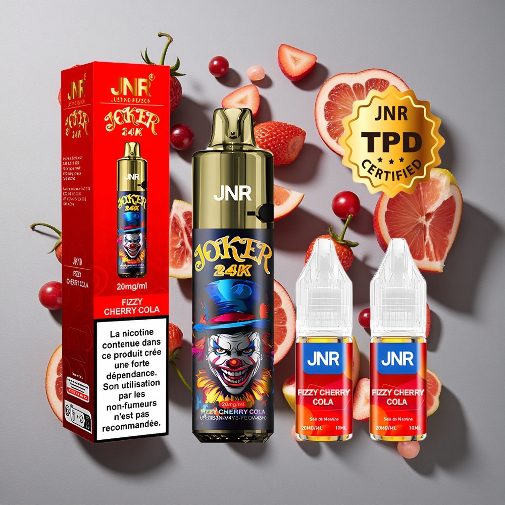 Cereza Refrescante Cola JNR Joker 24000 Caladas Batería de 800mAh Contenido de nicotina del 2%