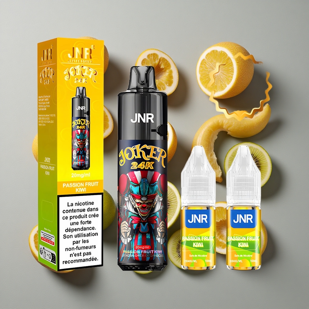 Maracuyá Kiwi JNR Joker 24K Puffs Vape Desechable Batería 800mAh Contenido de nicotina 2%