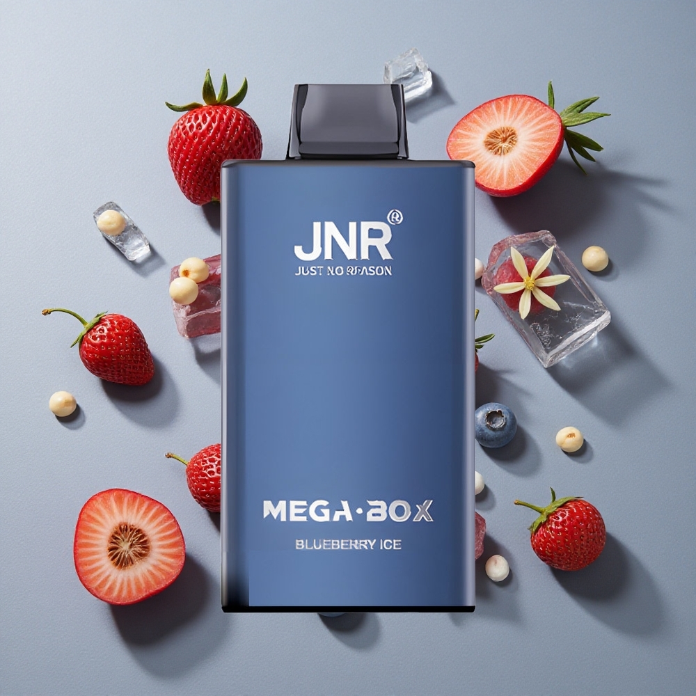 Arándano Azul Hielo JNR Mega Box 25000 Caladas Vape Desechable Capacidad de E-líquido de 30ml Tipo-C Carga Rápida