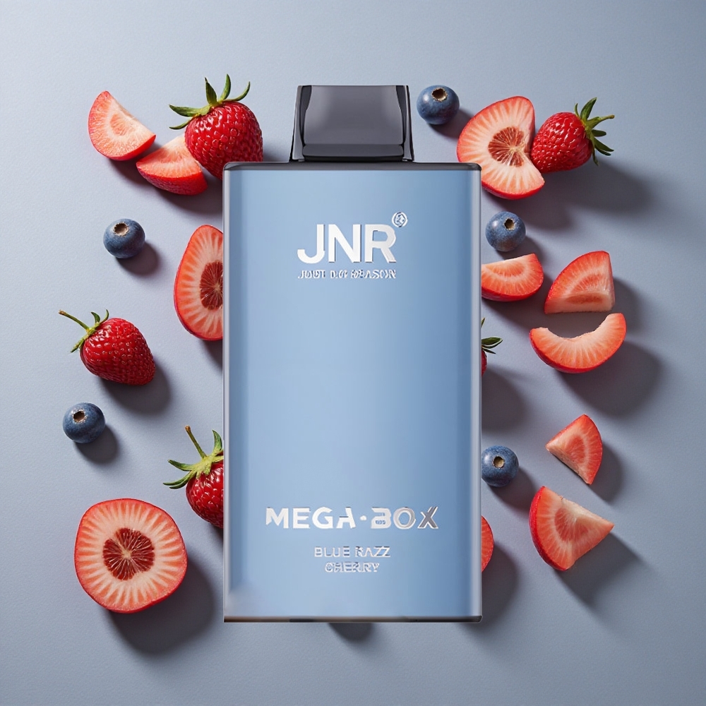 Frambuesa Azul Cereza JNR Mega Box 25000 Caladas Vape Desechable 30ml Capacidad de Líquido 2% Contenido de Nicotina
