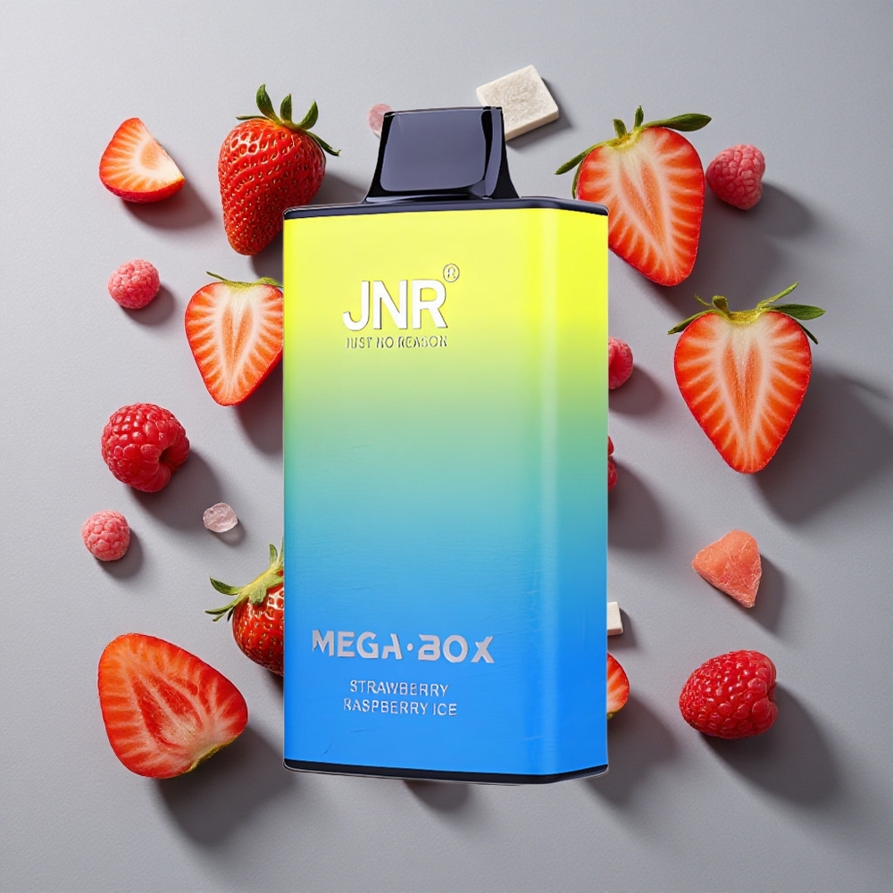 Fresa Frambuesa Hielo JNR Mega Box 25000 Puffs Capacidad de líquido de 30ml Carga rápida Type-C