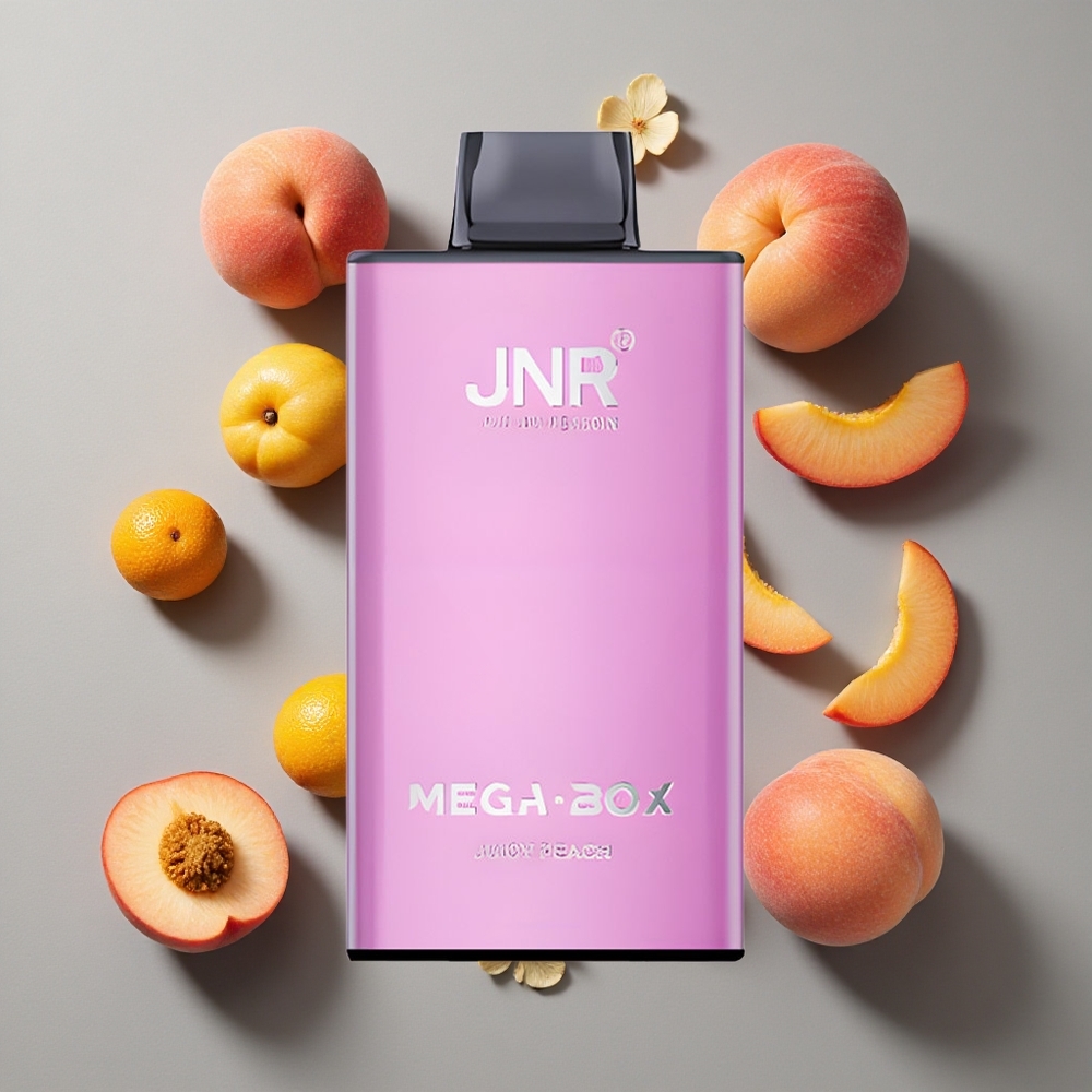 Melocotón Jugoso JNR Mega Box 25000 Puffs Vape Desechable Capacidad de E-líquido 30ml Batería 850mAh