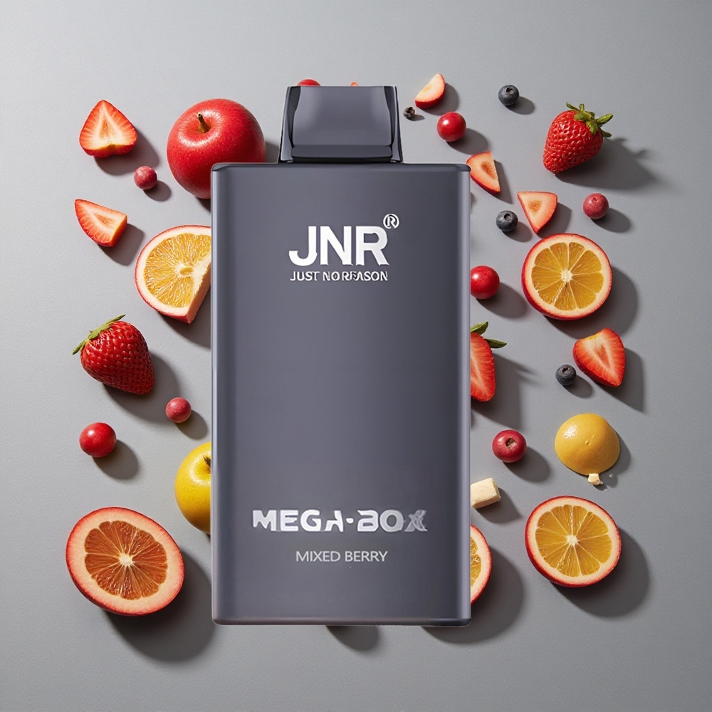 Mezcla de Bayas JNR Mega Box 25000 Caladas Vape Desechable con 30ml de Capacidad de Líquido y Carga Rápida Tipo-C