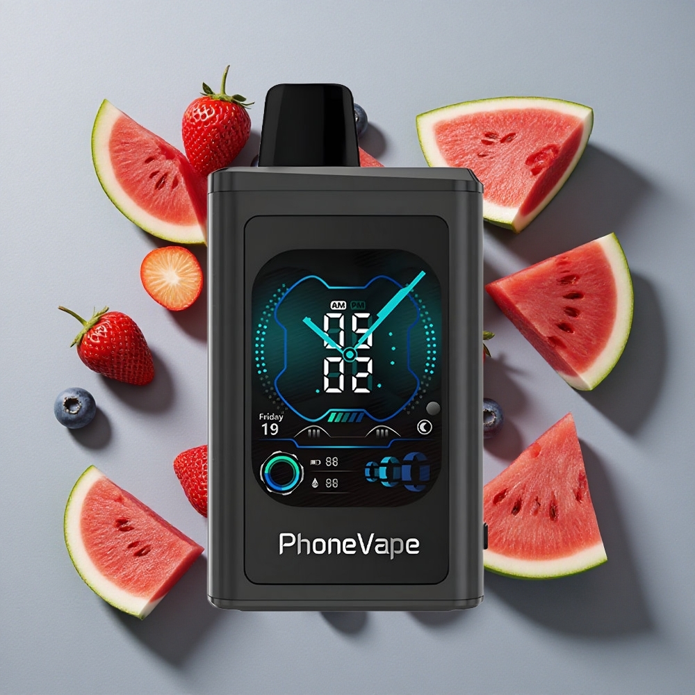 Arándano Sandía JNR PhoneVape 30000 caladas Batería Recargable 850mAh Tipo-C Pantalla Completa