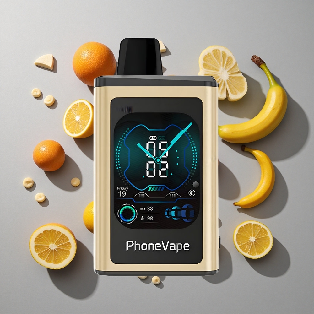 Plátano Hielo JNR PhoneVape 30000 chupadas Vape Desechable Pantalla Completa 2% 5% Nicotina