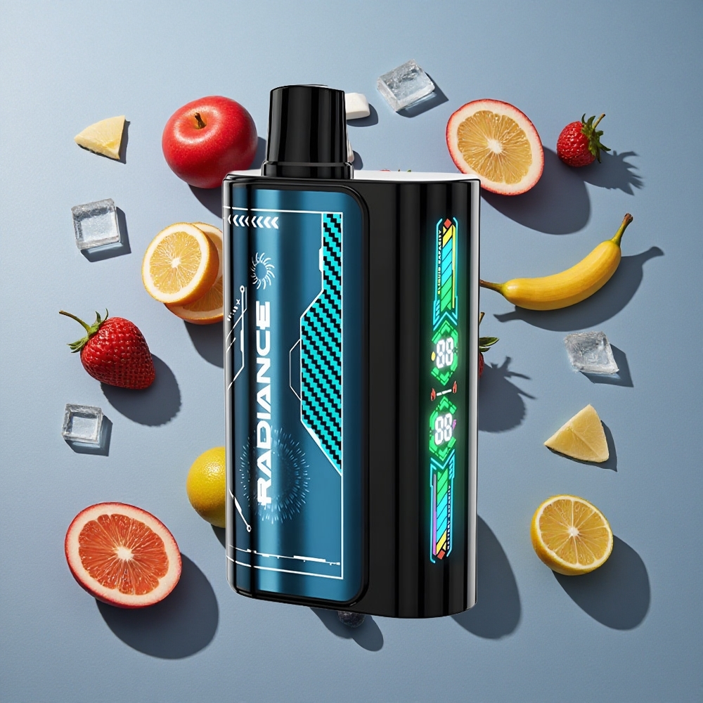 Azul Frambuesa Hielo JNR Radiance 31000 Caladas Vape Desechable con 28ml de Líquido y Batería Recargable 950 mAh