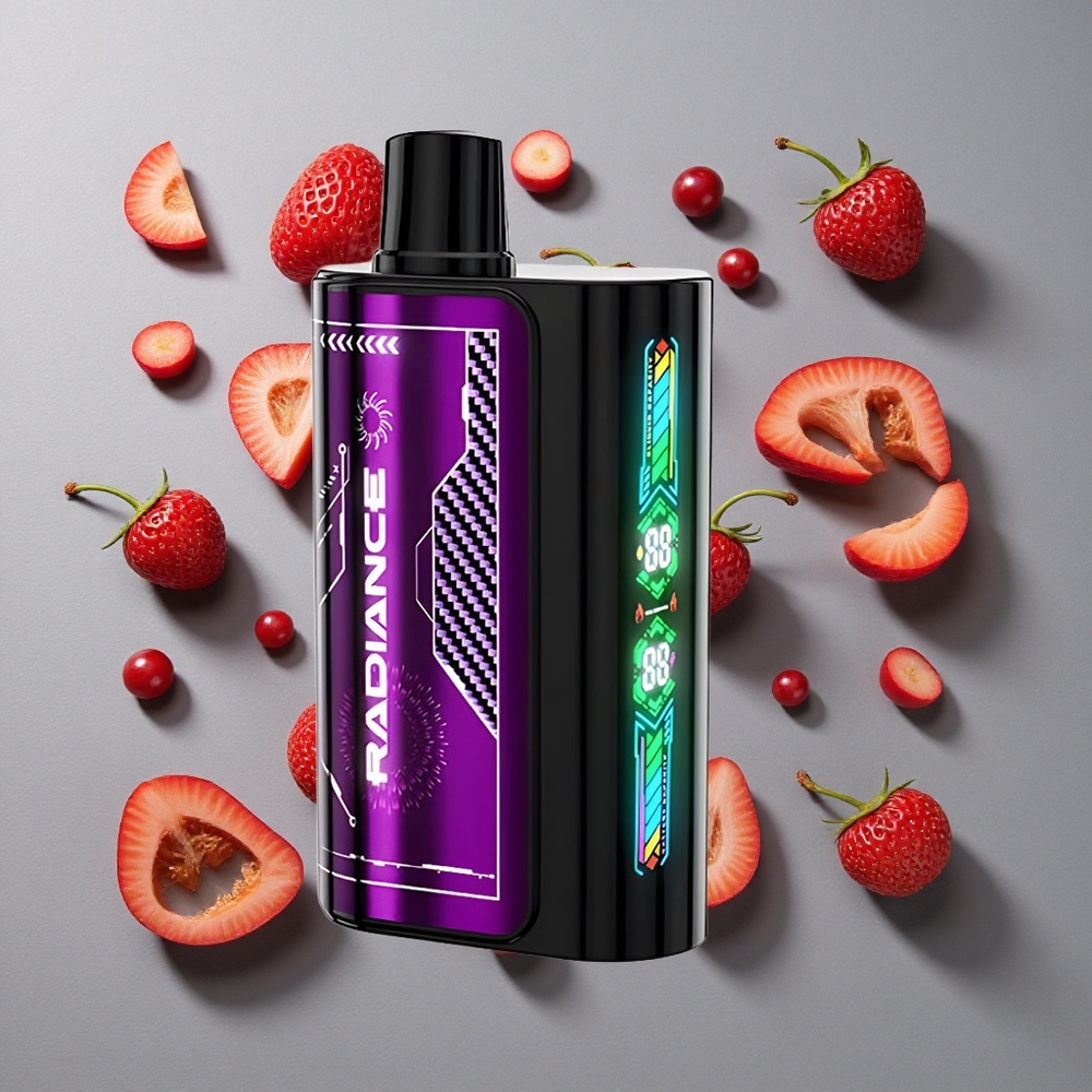 Cereza Baya JNR Radiance 31000 Caladas Vape Desechable con Pantalla de Animación Inteligente y Batería Recargable 950 mAh