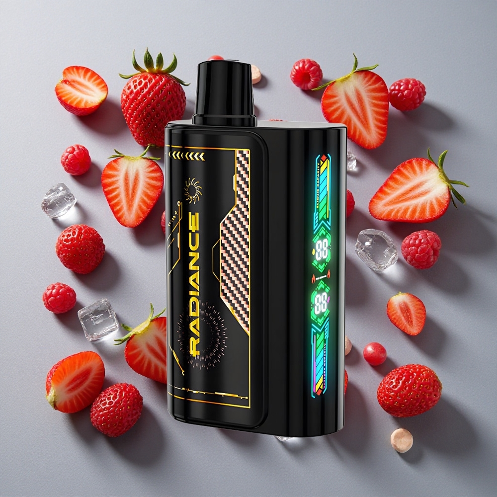 Fresa Frambuesa Cereza Hielo JNR Radiance 31000 Caladas 28ml E-líquido Batería Recargable 950 mAh