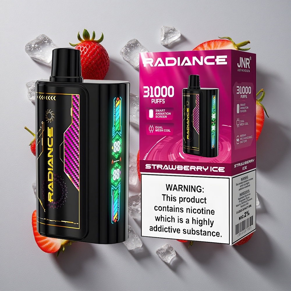 Fresa Hielo JNR Radiance 31000 Caladas Vape Desechable con Pantalla de Animación Inteligente y Batería Recargable 950 mAh