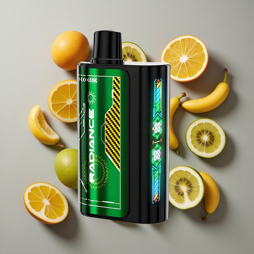 Maracuyá Kiwi JNR Radiance 31000 Caladas Vape Desechable 28ml Líquido Dual Mesh Coil