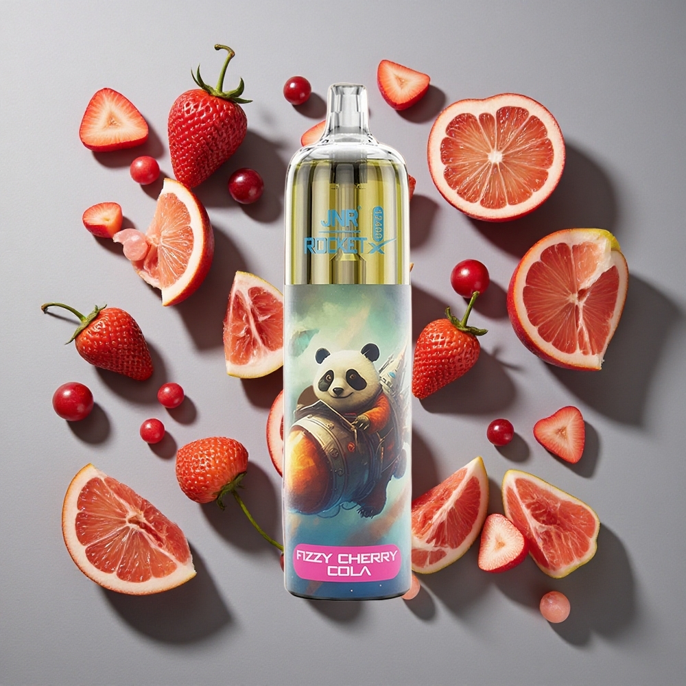 Cereza Refresco de Cola Fizzy JNR Rocket-X 12400 Caladas Vape Desechable con RGB y Batería de 850mAh