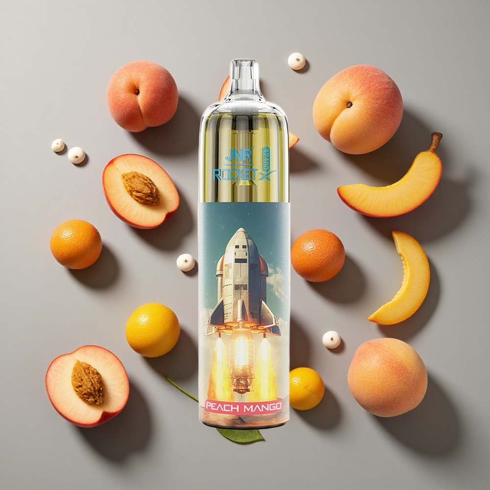Durazno Mango JNR Rocket-X 12400 Puffs Vape Desechable con Capacidad de Batería de 850mAh y Luz RGB