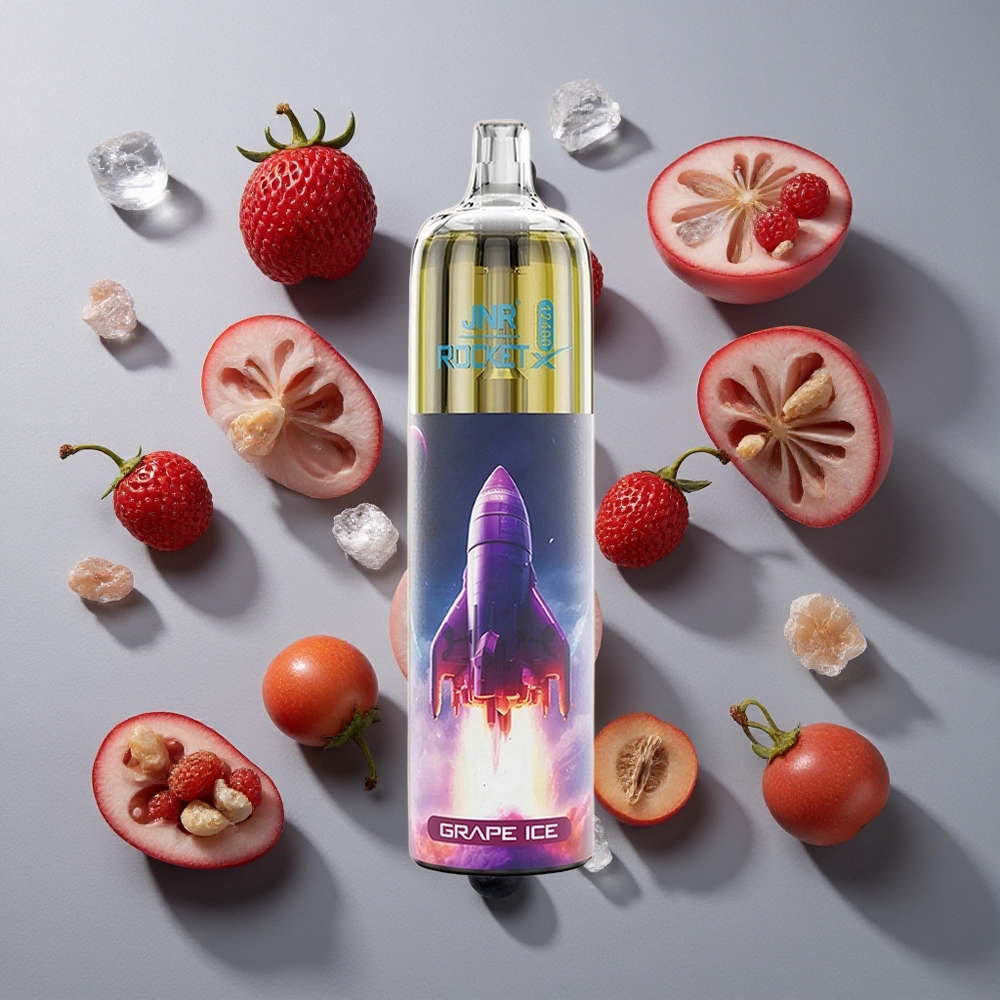 Uva Helado JNR Rocket-X 12400 Caladas Vape Desechable con RGB lights y Tipo-C Carga Rápida