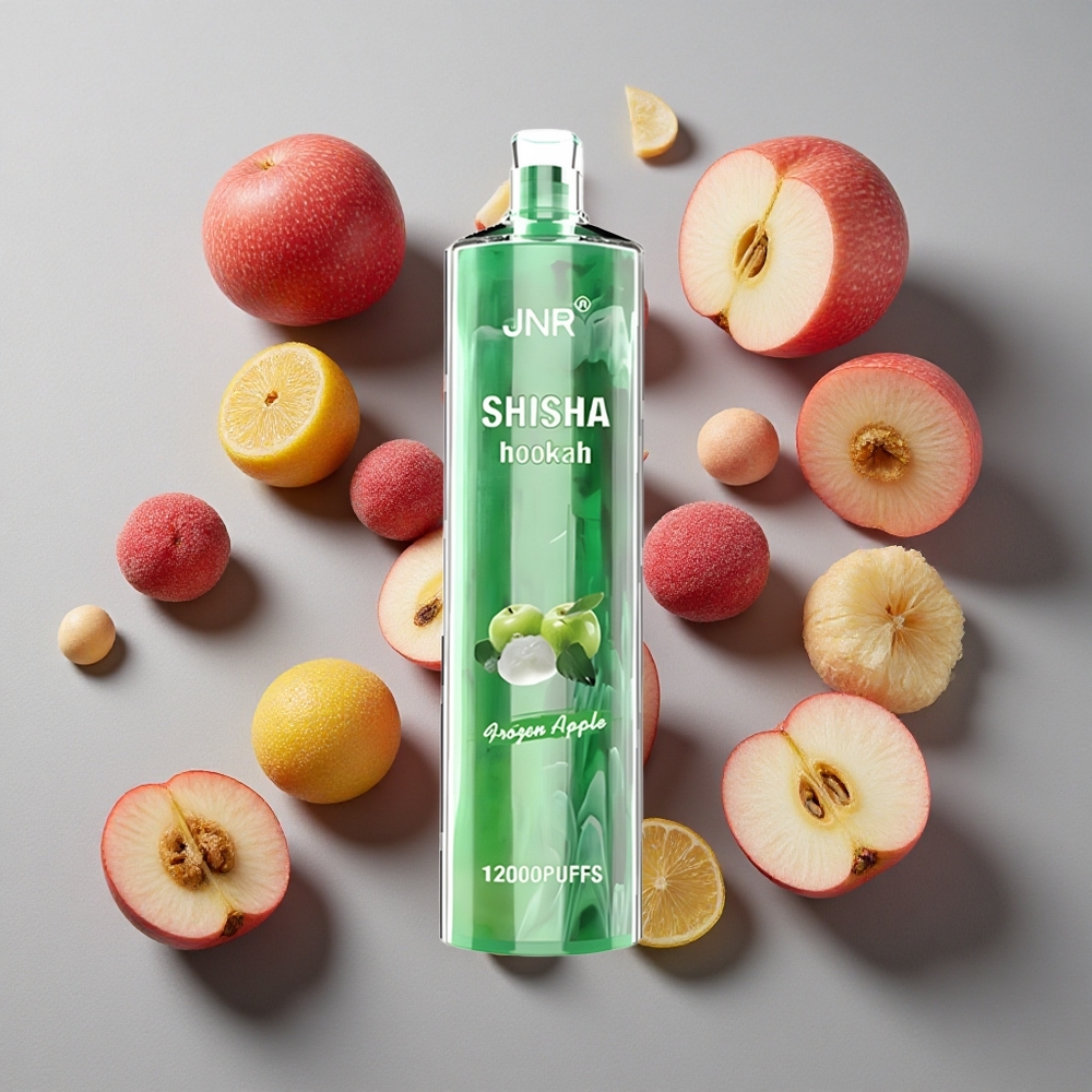 Manzana Congelada JNR Shisha Hookah 12000 Puffs 24ml de capacidad de e-líquido Carga rápida Type-C