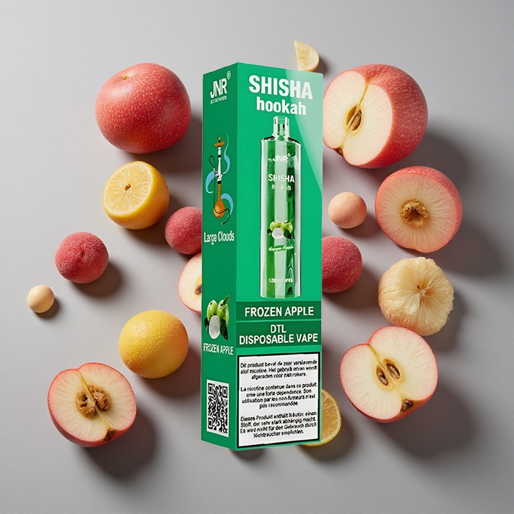 Manzana Congelada JNR Shisha Hookah 12000 Puffs 24ml de capacidad de e-líquido Carga rápida Type-C