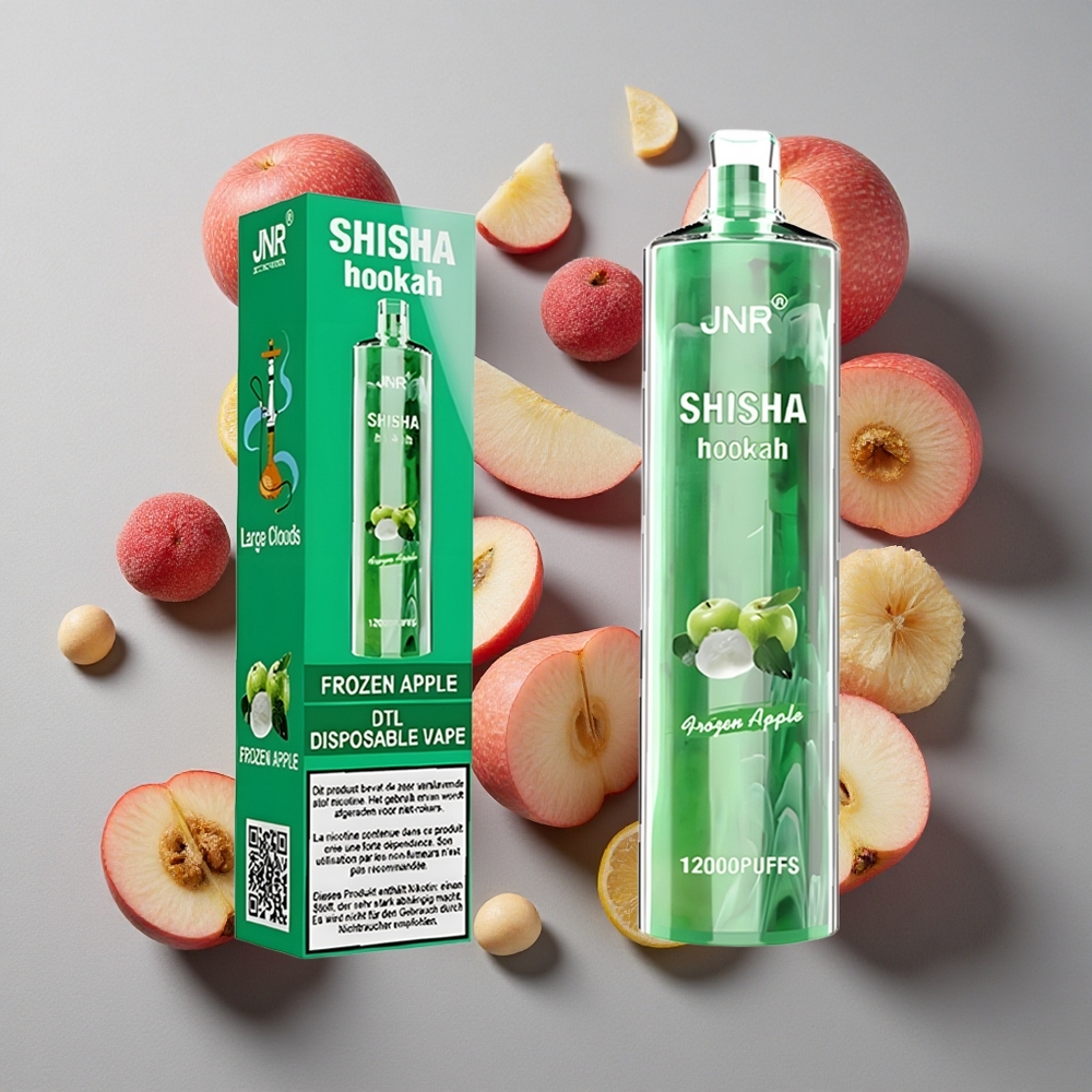 Manzana Congelada JNR Shisha Hookah 12000 Puffs 24ml de capacidad de e-líquido Carga rápida Type-C