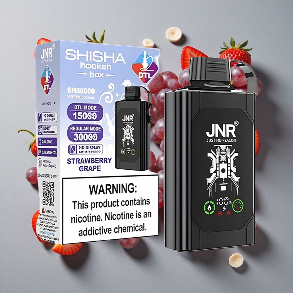 Fresa Uva JNR Shisha Hookah Box 20500 Caladas Pantalla HD Dual Malla Doble Núcleo