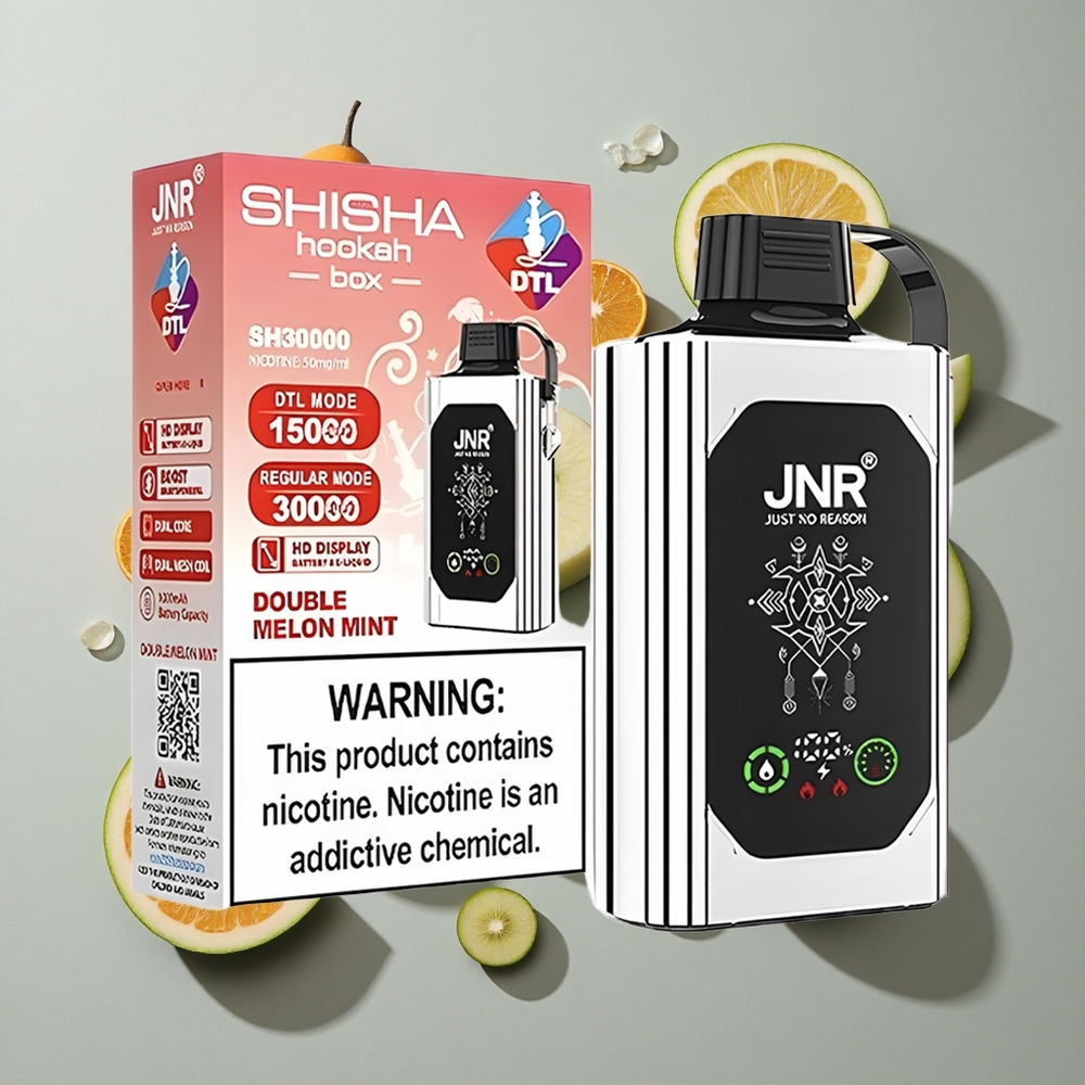 Melón Doble Menta JNR Shisha Hookah Box 20500 Caladas HD Pantalla Tipo-C Carga Rápida