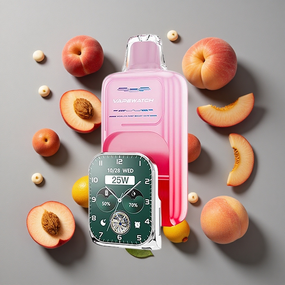 Melocotón de Georgia JNR Vape Watch 30000 Puffs con Capacidad de Batería de 1000mAh y Carga Rápida Tipo-C