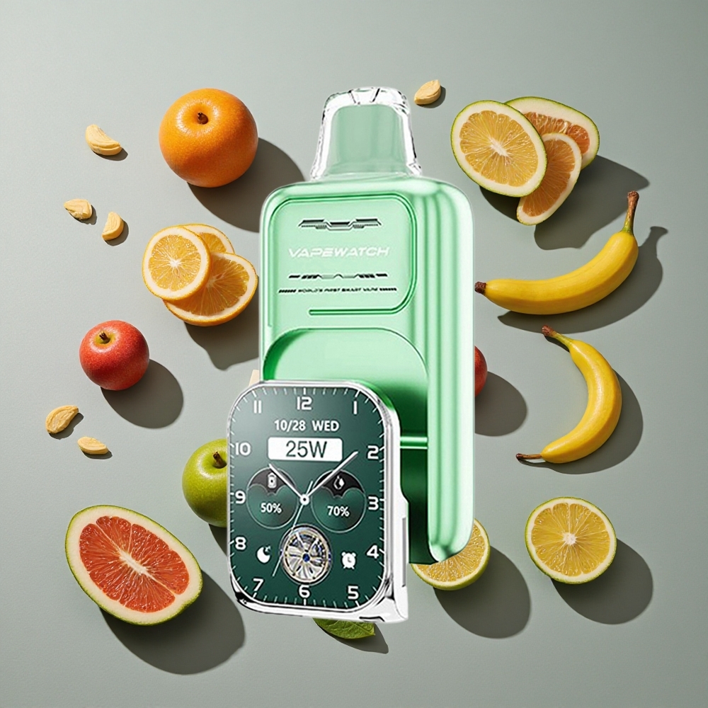 Menta Miami JNR Vape Watch 30000 Puffs Vape Desechable con 19mL de capacidad de e-líquido y carga rápida Tipo-C