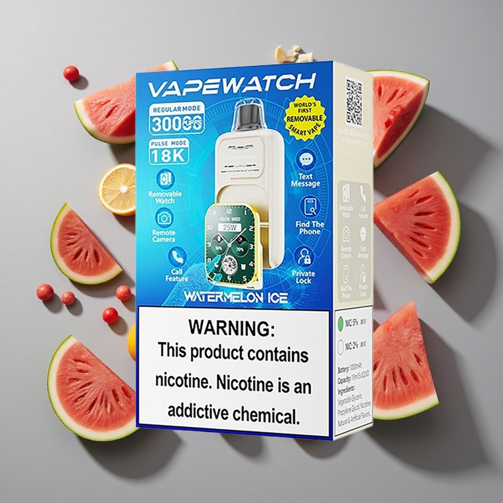 Sandía Helado JNR Vape Watch 30.000 Caladas Capacidad de Batería: 1000mAh Tipo de Bobina: Doble Bobina de Malla