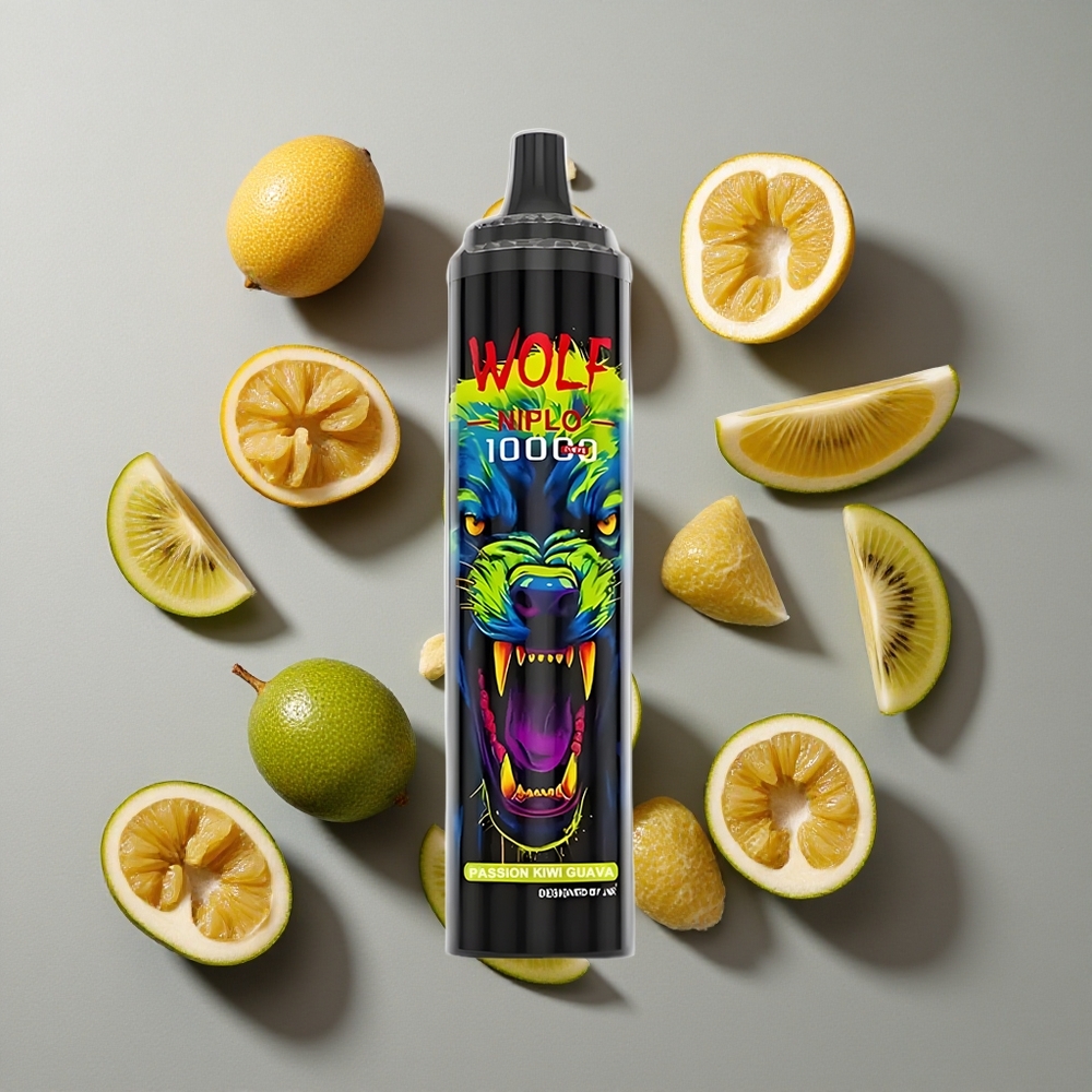Pasión Kiwi Guayaba JNR Wolf Niplo 10000 Caladas Capacidad de batería: 650mAh Carga rápida Tipo-C