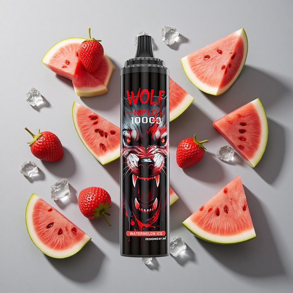 Sandía Hielo JNR Wolf Niplo 10000 Caladas Capacidad de E-líquido 20ml Tipo-C Carga Rápida