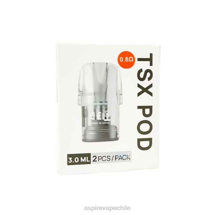 Aspire vape Chile - Aspire Tsx Pod 0,8 ohmios (3,0 ml)/2 unidades por paquete (compatible con cyber s y cyber x) 8T8J233